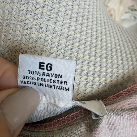 Liz Claiborne women’s sz. XL pink & brown top. Stretch knit summer, fall 4165 - Picture 8 of 9